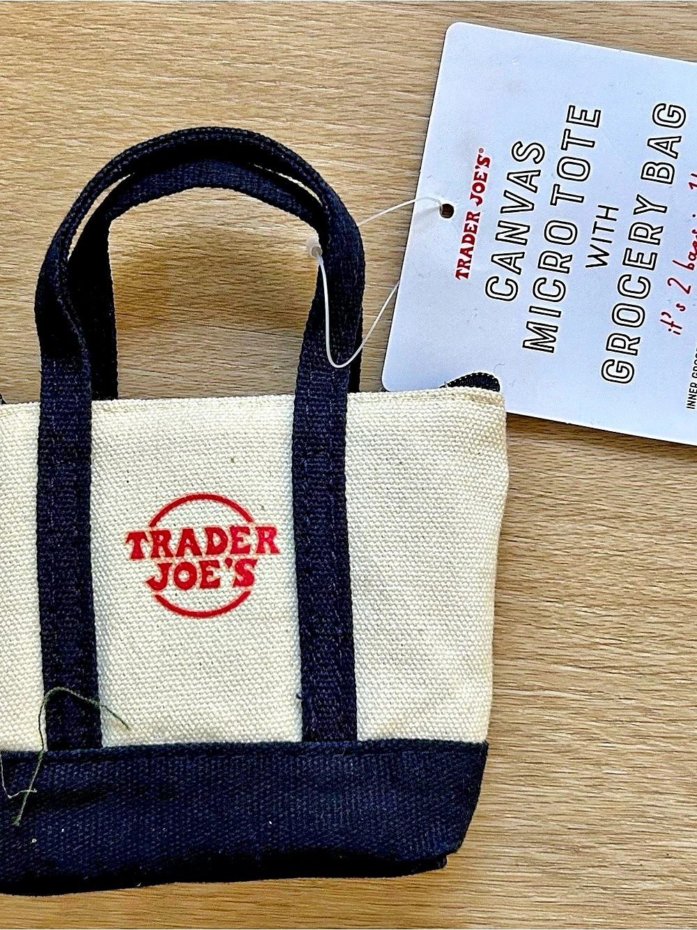 Trader Joe’s Micro Canvas Tote Bag – Blue